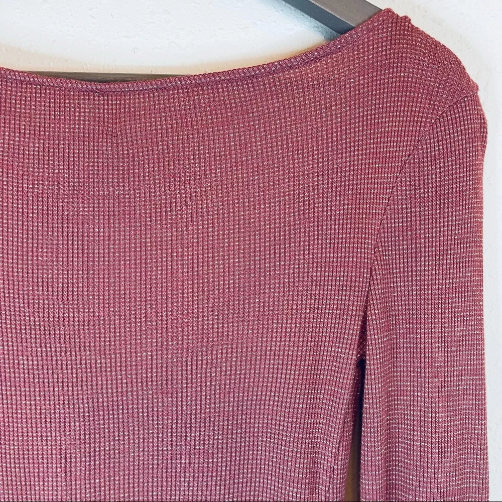 Free People Intimatly Bell Sleeve Cut Off Ruffle Top Size XS NWT
